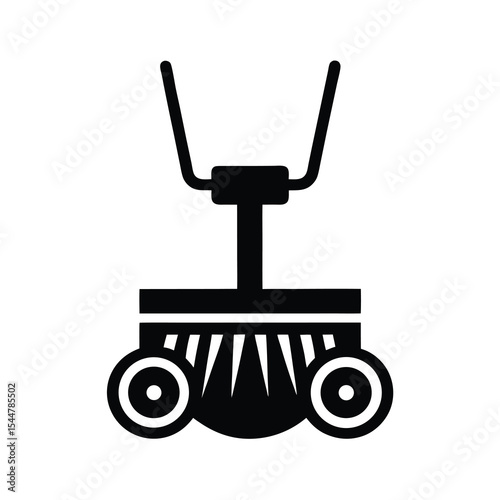 Floor cleaning machine icon in black color