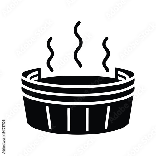 Hot tub icon spa and relaxation concept