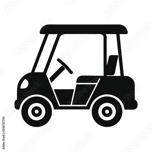 Black and white golf cart icon