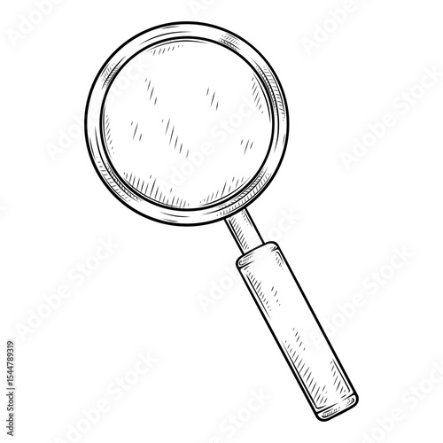 magnifying glass line art handdrawn illustration