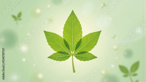 Vibrant Green Leaf on Soft Background