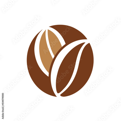 A stylized representation of coffee beans vector icon. Coffee beans, Icon with two color overlay on white background