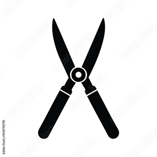 Hedge Trimmer Silhouette Gardening Tool Black and White