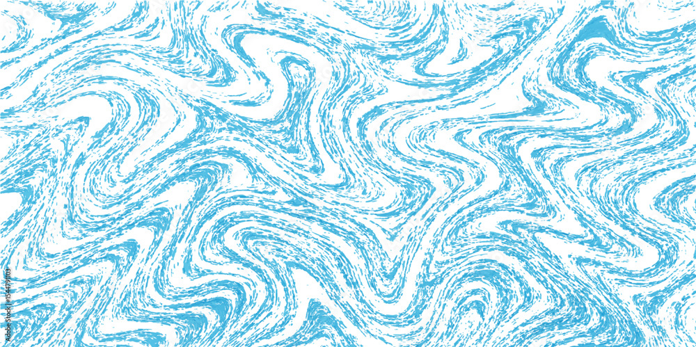 Fototapeta premium Blue abstract background with seamless wave pattern and decorative light curves