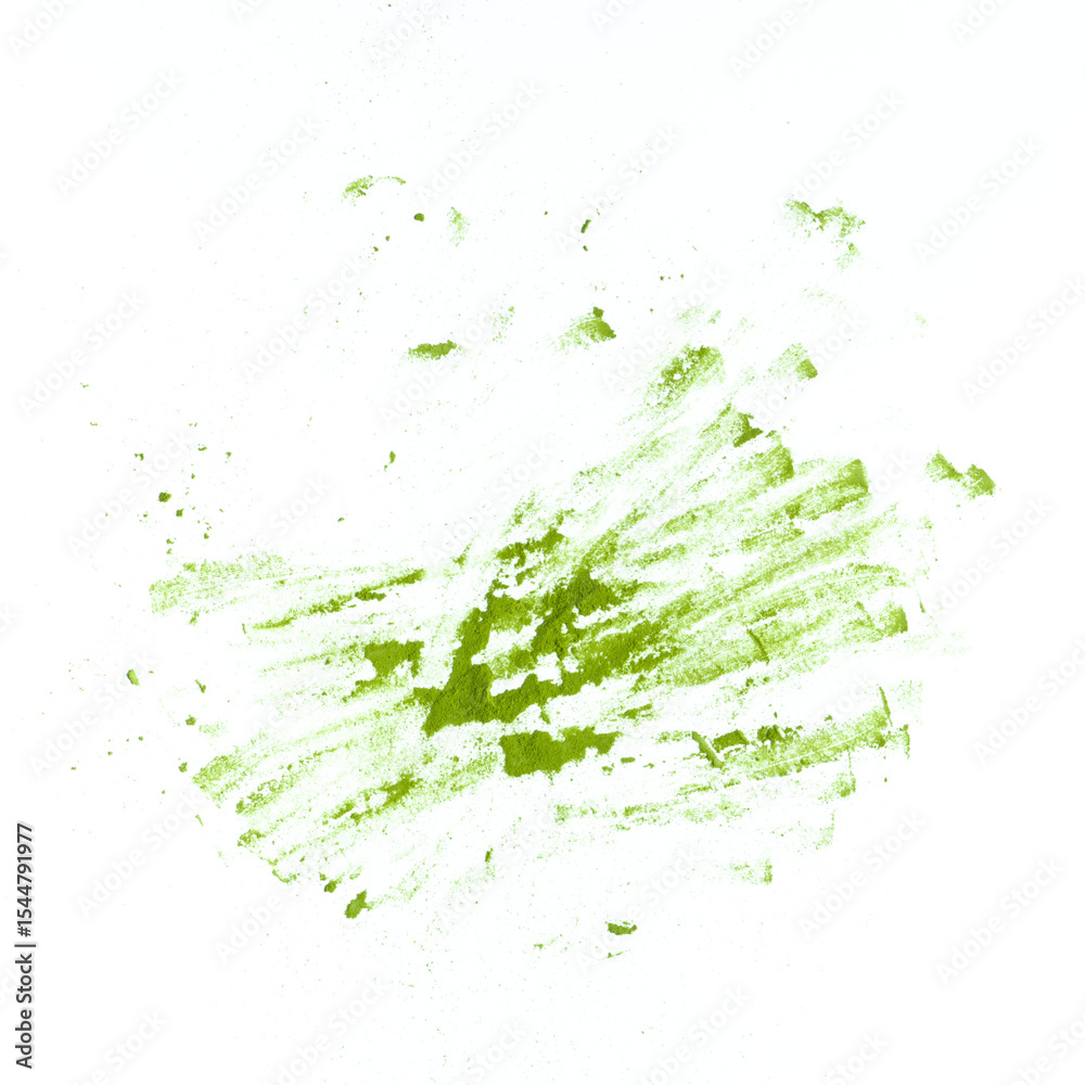 Naklejka premium The DIrty matcha powder on white background