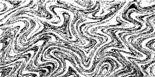 A seamless black and white abstract pattern with an ornamental floral textile design