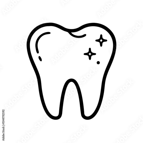 Tooth icon. Vector illustration on white background. 