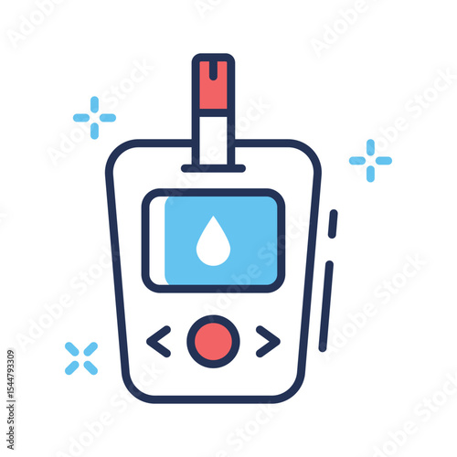 A premium outline style icon for glucometer reading screen