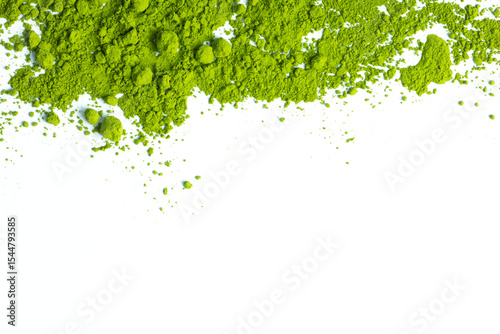 powder of matcha isolate on white, high quality image