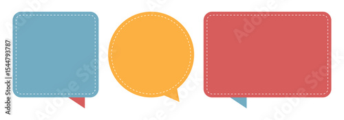 Flat colorful speech bubble set. Vector illustration