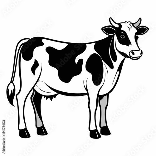 black and white cow