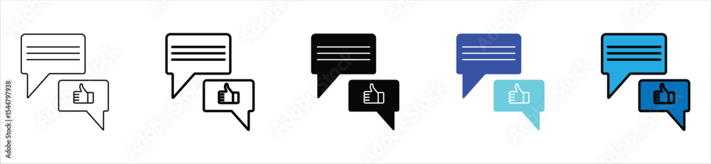 Feedback Chat Icon Set – Comment with Thumbs Up Symbol Feedback Chat Icon Set – Comment with Thumbs Up Symbol