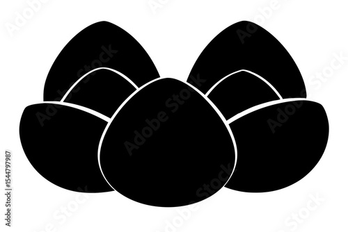 black and white egg with white background