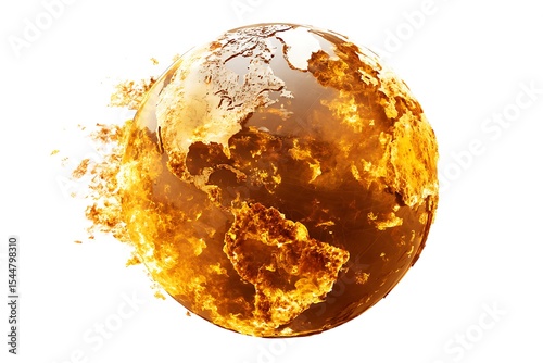 Burning earth global warming climate change fire planet environment disaster apocalypse danger concept art