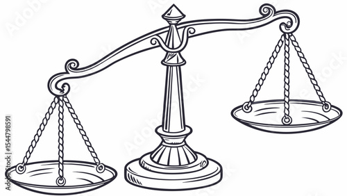 Weighing scale equality icon with transparent backdrop vector illustration 
