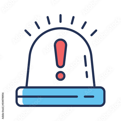 Well crafted outline style icon of emergency siren light