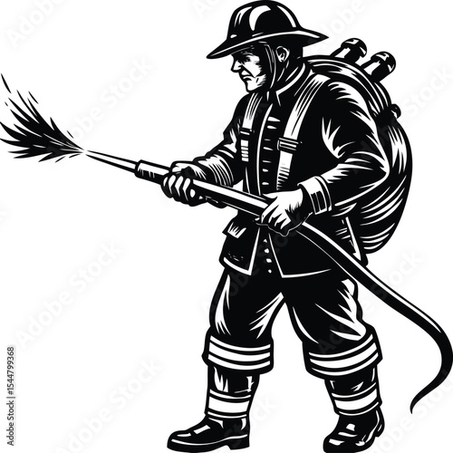 Vector cartoon illustration of a medieval warrior with sword and shield, and a witch with a broom and hat