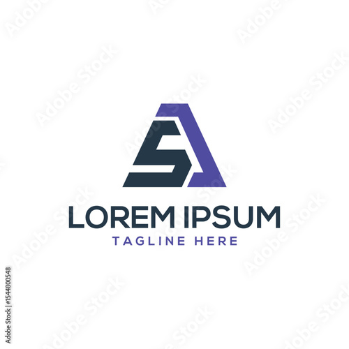 letter mark AS logo design modern concept monogram triangle shape 