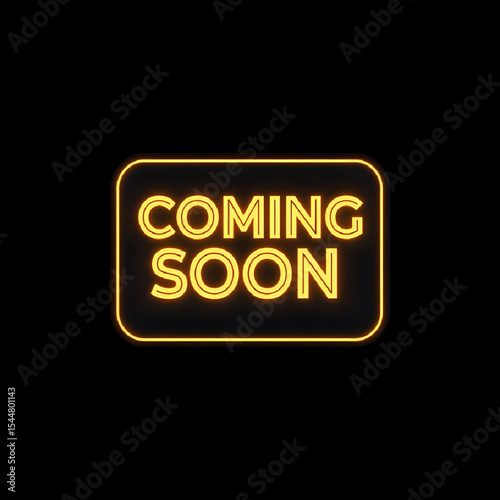 Coming Soon Announcement: Neon Sign Graphic - Website Banner, App Icon, Social Media Post