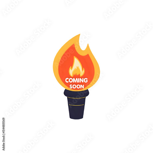 Coming Soon: Fiery Torch Announcement Graphic