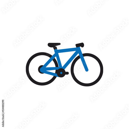 Iconic blue and black delivery truck in flat design style  