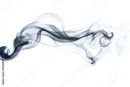 Ethereal dance of smoke a ghostly whisper ascending in a blank canvas airy tones in white background. Generative Ai
