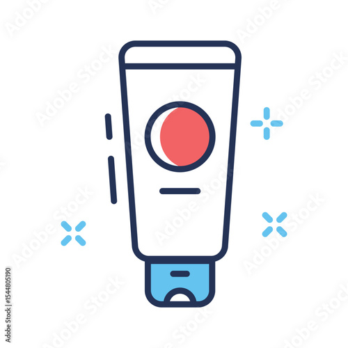 A visually appealing linear icon of medical ointment container