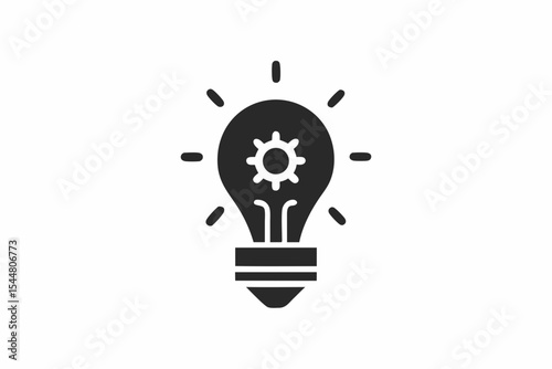 Clean Minimal Idea Bulb Icon in Flat Style for Business and Startups