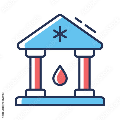 A captivating outline icon representing blood bank donation center