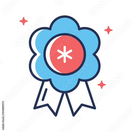 An amazing outline icon of medical badge with cross symbol