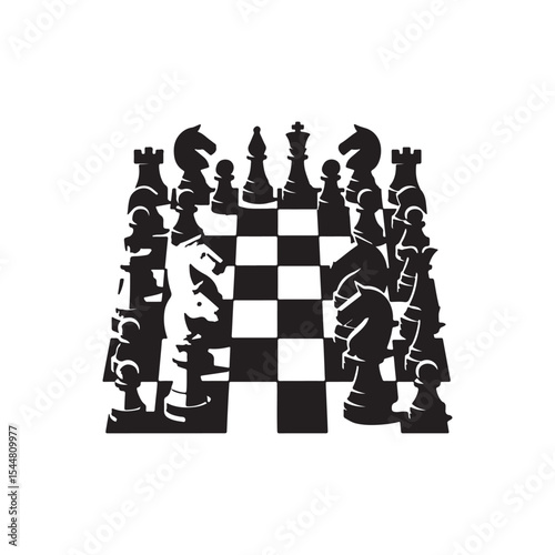 chess table with figures