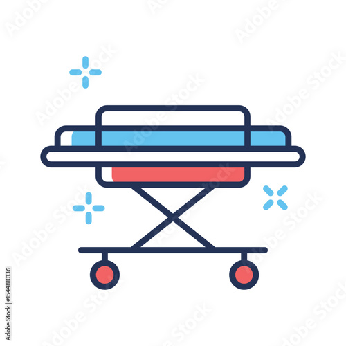 A captivating linear icon for emergency stretcher