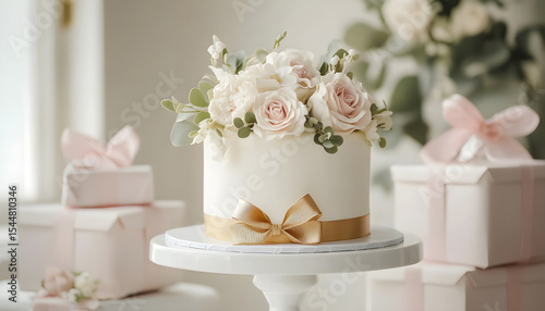 Delightful garden Birthday celebration featuring floral cakes, pastel gift wrap, vintage teaware, and bunting, evoking