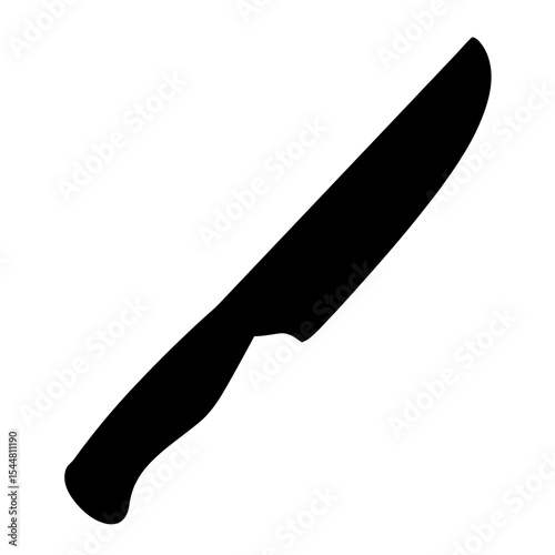 Silhouette of a Sharp Kitchen Knife, Perfect for Culinary Projects and Designs