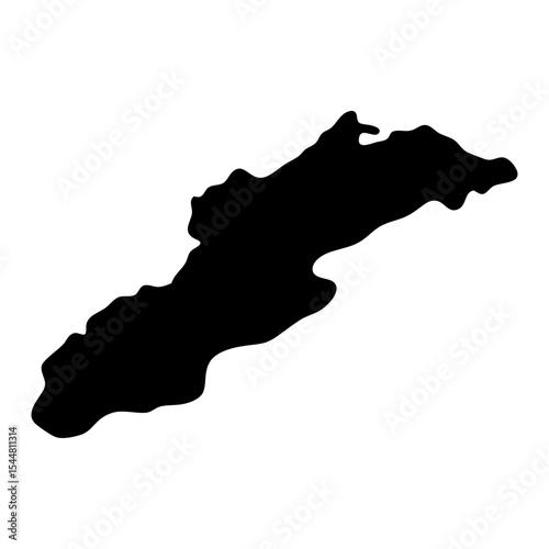 Detailed silhouette rendering of the country Lebanon on a clean white background