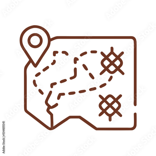 Travel itinerary map icon