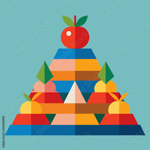 illustration of a pyramid of fruit