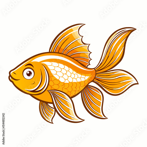 goldfish on white background