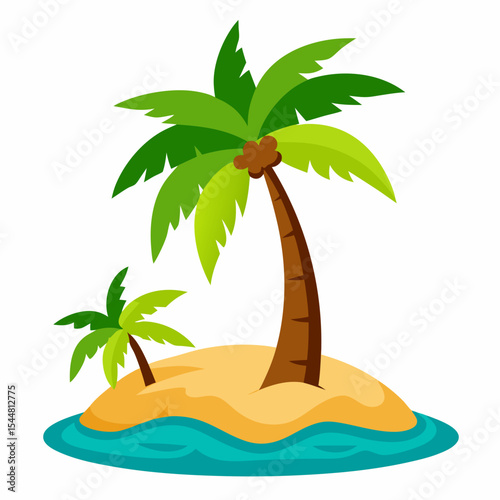 tropical island with palm trees