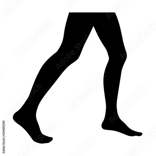 Silhouette of legs in motion, isolated on white background, artistic rendition