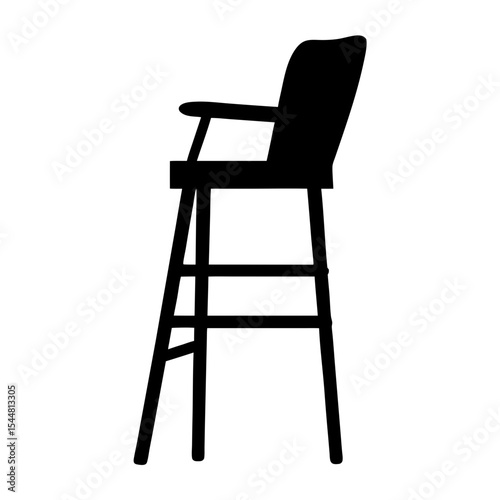 Silhouette of a tall chair, potentially lifeguard or umpire seating fixture