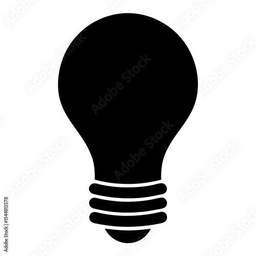 Black silhouette of a lightbulb representing innovation and brilliant ideas