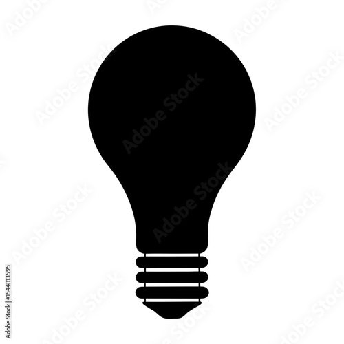 A black light bulb icon isolated on a white background, energy saving