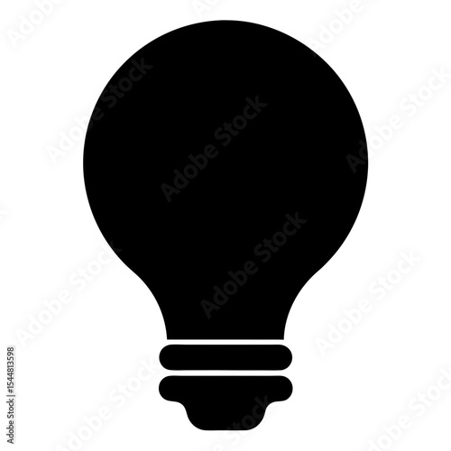 Monochrome representation of a light bulb providing an idea or solution icon