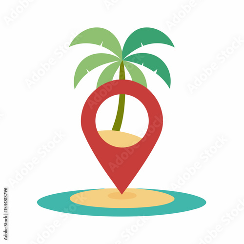 tropical island with palms