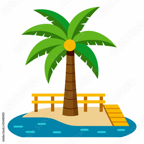 tropical island with palm trees