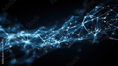 Dynamic Neural Network of Glowing Blue Connections Illustrating Technology, Communication, and Innovation Concepts for Tech Businesses and Design Studios