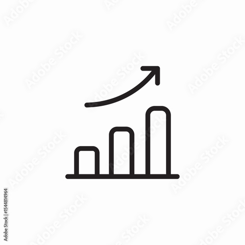 bar rising chart icon sign vector