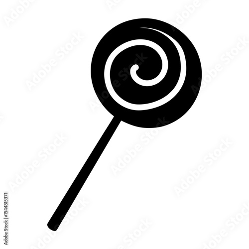 Simple and Iconic Black and White Lollipop with Swirl Detail Design