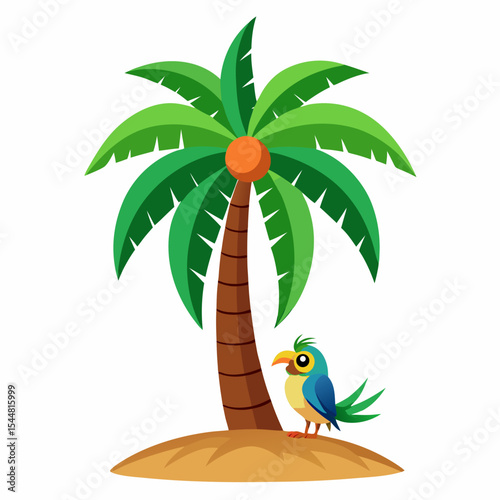 tropical island with palm trees